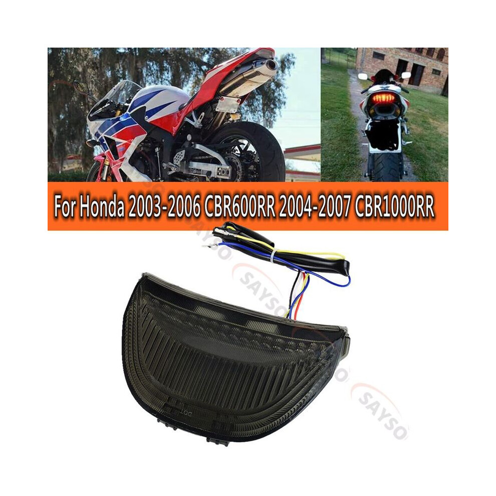 (Smoke) Rear Tail Brake Turn Signals Integrated Led Fit For Honda Cbr600rr 2003 2004 2005 2006 Cbr1000rr Light 9180193668094