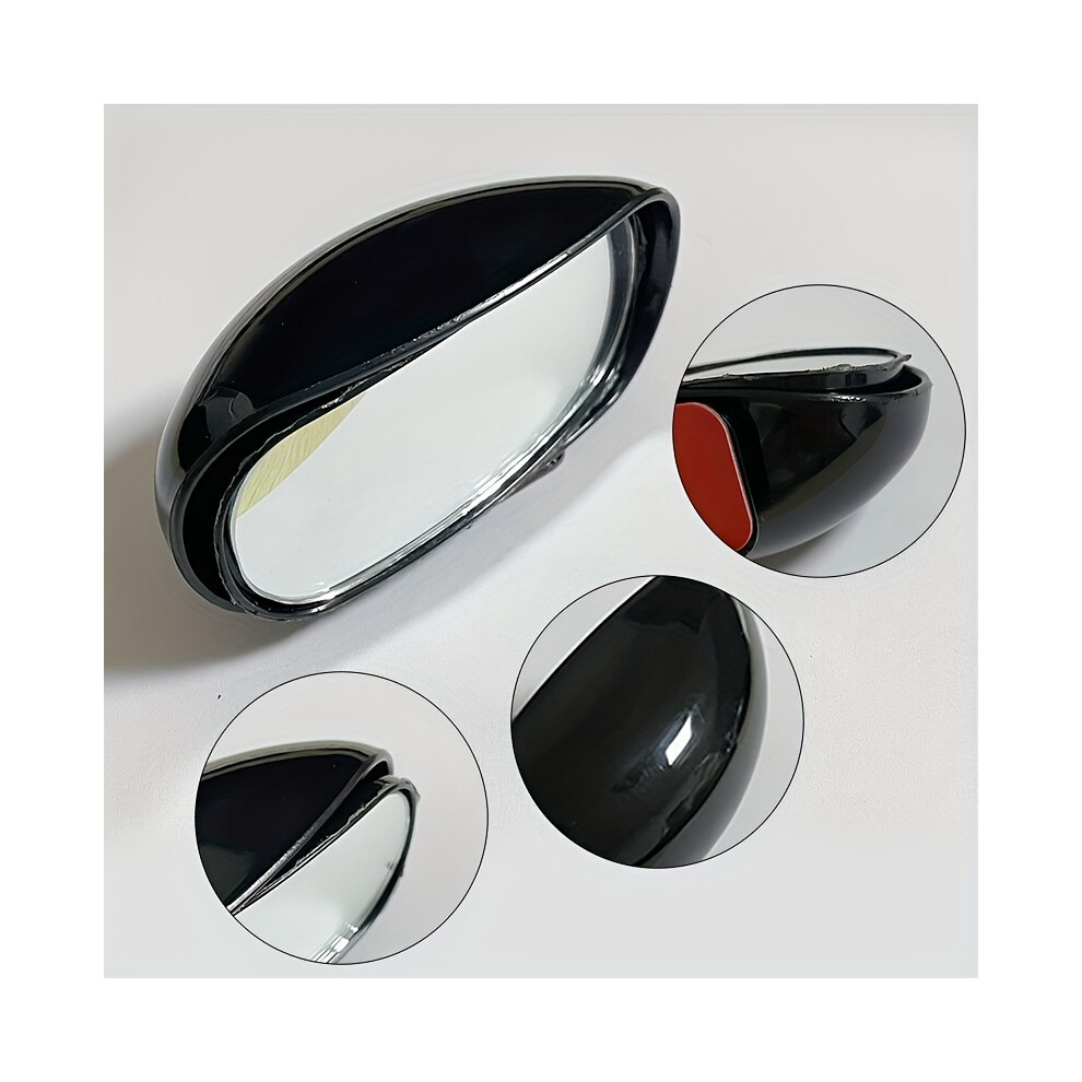 (Black) Universal Car Accessories Car Mirror Auxiliary Rear View Mirror Wide Angle Side Rear Mirrors Reverse Black 9180193701821