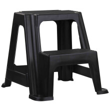 Home Basics Tritthocker für 2 Stufen, belastbar bis zu 113 kg – stabiler, leichter, rutschfester Tritthocker aus Gummi, sicher für Erwachsene und