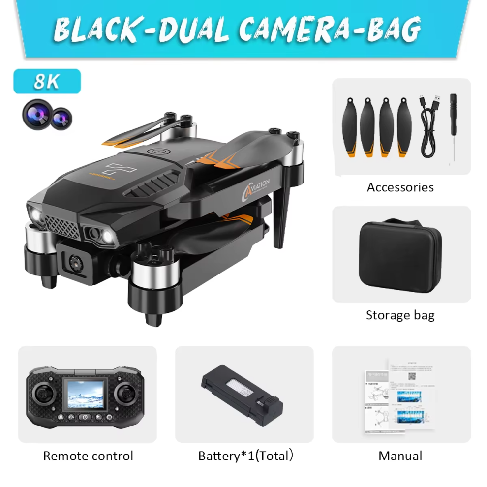 New F198 Drone Professional Dual Camera With 1080P Wifi Fpv Hd Aerial Photography Wide Angle Brushless Rc Foldable Quadcopter 42792697