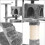 Large Cat Tree Activity Centre Multilevel Scratching Post 138cm Climbing Tower 9