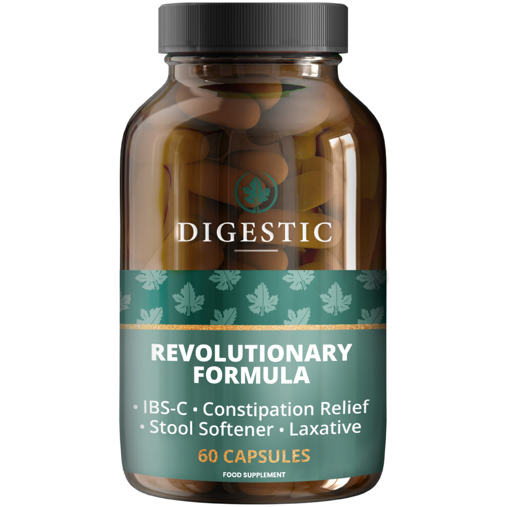 (1 Bottle (60 Count)) Digestic - Laxative for Constipation Relief, Stool Softener 100% Natural, Colon Cleanse, Detox Cleanse, Bloating and Gas Relief