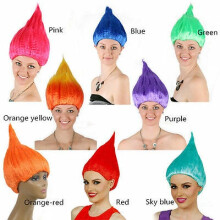 (Red) Troll Festival Style Party Colourful Elfpixie Wigs Characters Cartoon Cosplay