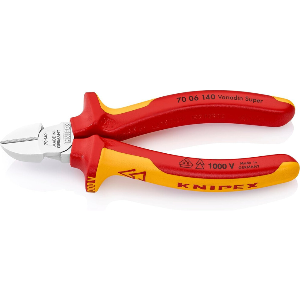 Knipex 70 06 140 VDE Insulated Diagonal Side Cutters 140mm 81254 - Image 6