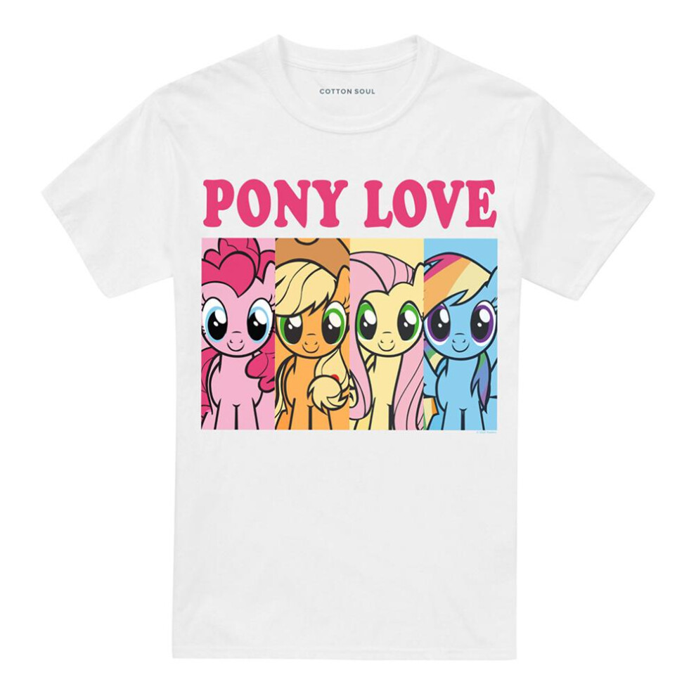 (S, White) My Little Pony Mens Pony Love T-Shirt
