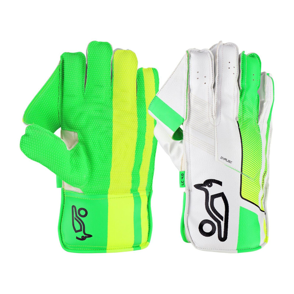 (150mm - 165mm, Green/White/Yellow) Kookaburra Childrens/Kids LC 4.0 Wicket Keeper Gloves
