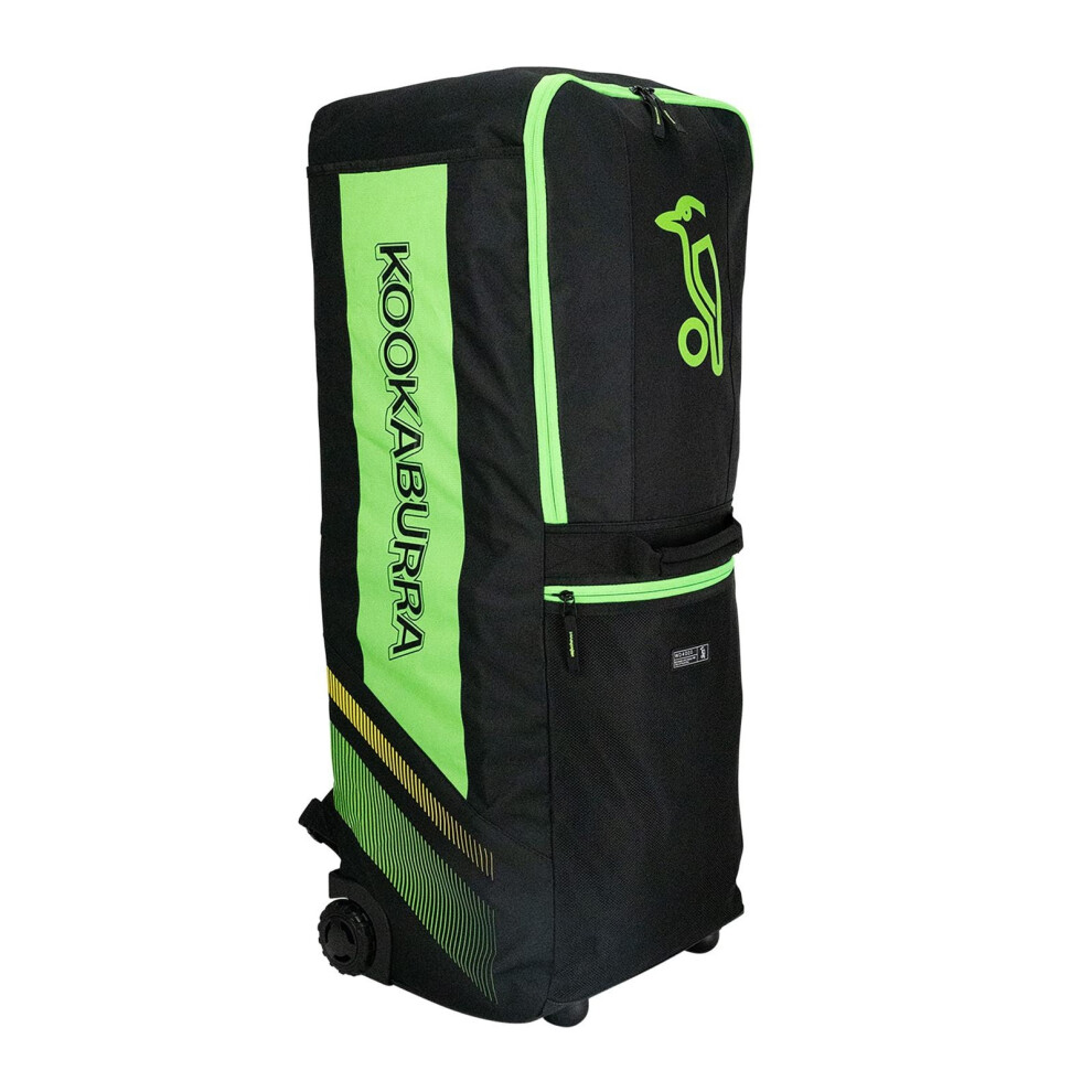 (One Size, Black/Neon Green) Kookaburra WD4000 Cricket Wheelie Duffle Bag