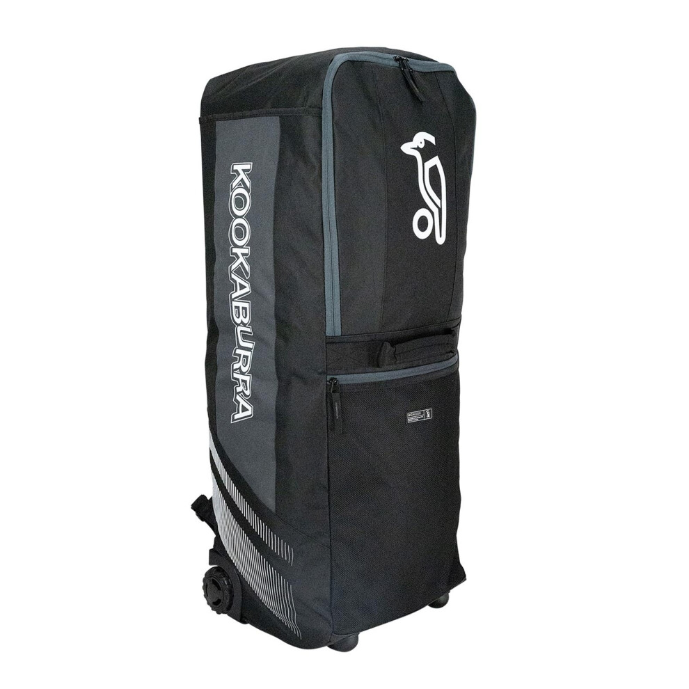 (One Size, Black/Grey) Kookaburra WD4000 Cricket Wheelie Duffle Bag