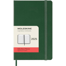 Moleskine Classic 12-Monats-Tagesplaner 2025, Hardcover, Tasche (8,9 x 14 cm), Myrtengr n, 400 Seiten