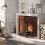 Homcom HOMCOM 3-Panel Folding Freestanding Fireplace Screen with Door Metal Mesh, Black 1