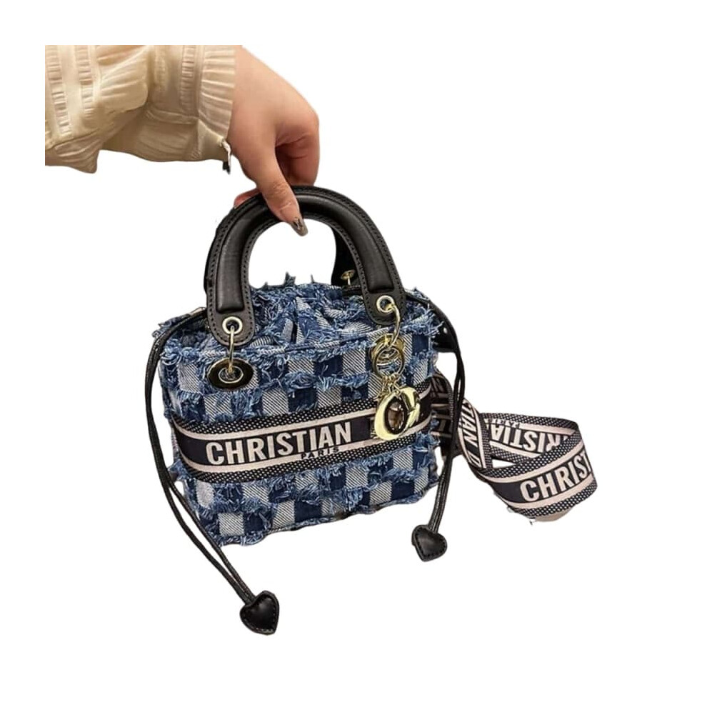 New Women's (???) Embroidered Handbag Blue