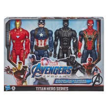 Marvel Avengers Endgame Titan Hero Series 12"" Action Figures Capitan America Iron Spider Black Panther e Iron Man (4 Action Figures)