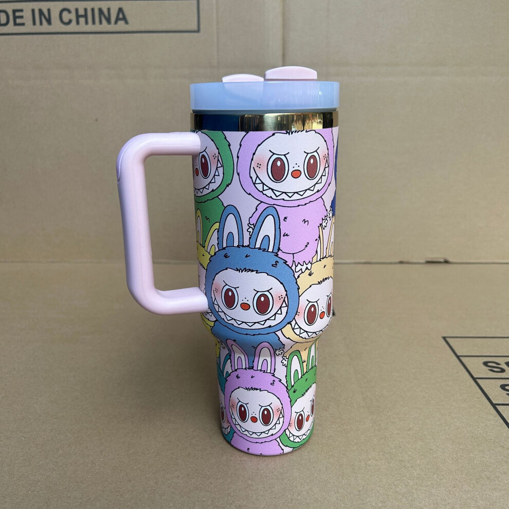40Oz Barbie Stainless Steel Tumbler With Straw, Large Capacity Vacuum Insulated Travel Mug Pink