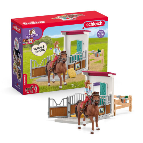 Schleich Box per cavalli Schleich con Hannah e Cayenne