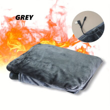 (Gray) Shiny Rosy Life USB-Powered Electric Blanket - Soft Coral Fleece, 8-Heat Zones, No Batteries Needed