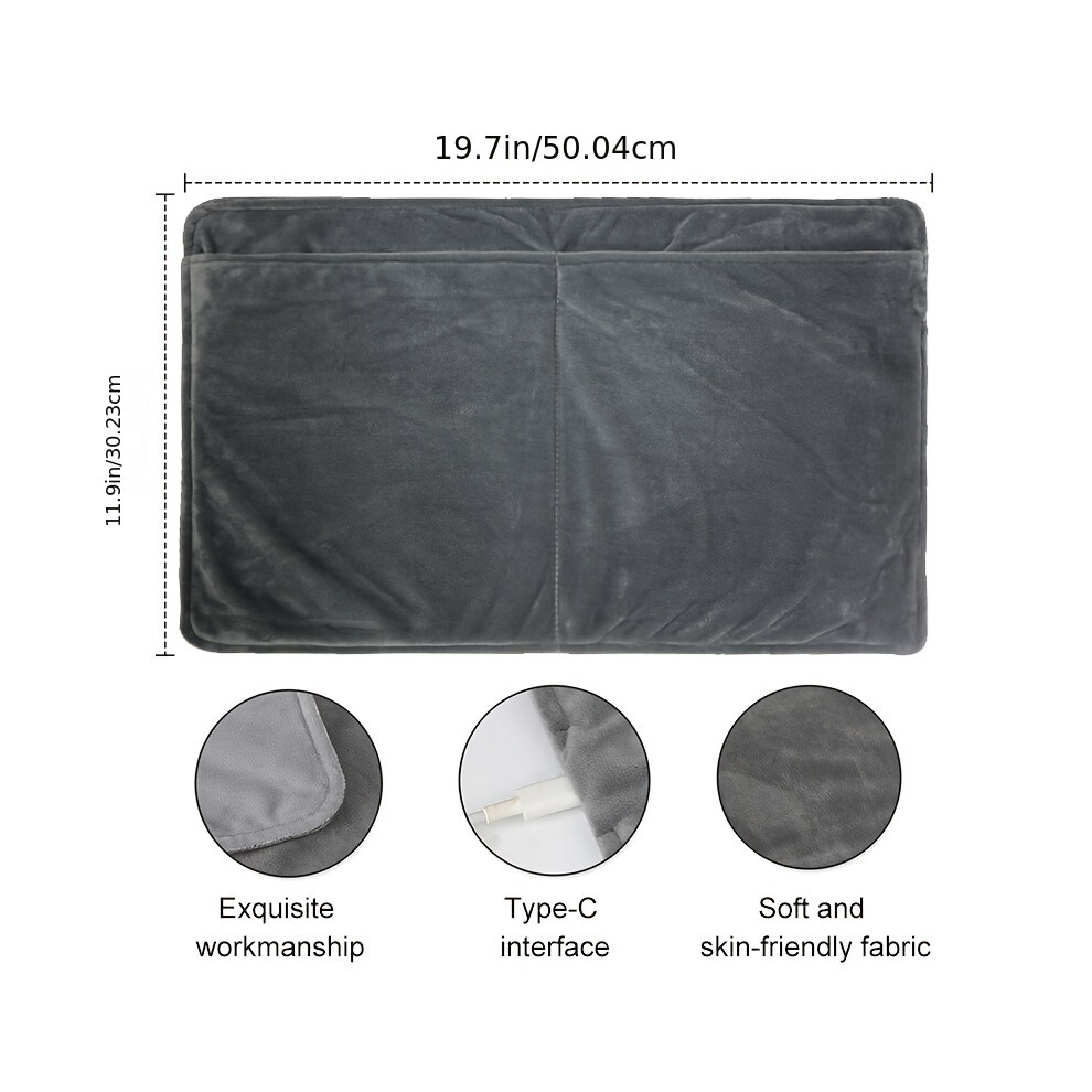 Bghone Gray (Gray) Usb Electric Heating Pad Foot Warmer - Flannel Fabric, Low-Voltage With Intelligent Thermostat