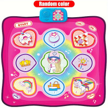 (pink) Interactive Dance Mat for Kids - 5 Game Modes Musical Playmat with Lights