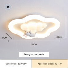 (B, RC Dimming) Cloud Light LED Children's Room Baby Room Ceiling Lights Modern Cream Style Nursery Decor Boy Girl Bedroom Cloud Ceiling Lamps