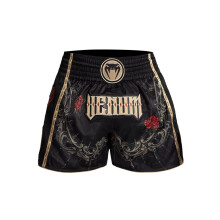 (Large) Venum Santa Muerte 5.0 Muay Thai Shorts - Deep Black/Gold