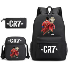 3 stücke Fußball CR7 Rucksack 3D Printe Teens Schulter Taschen