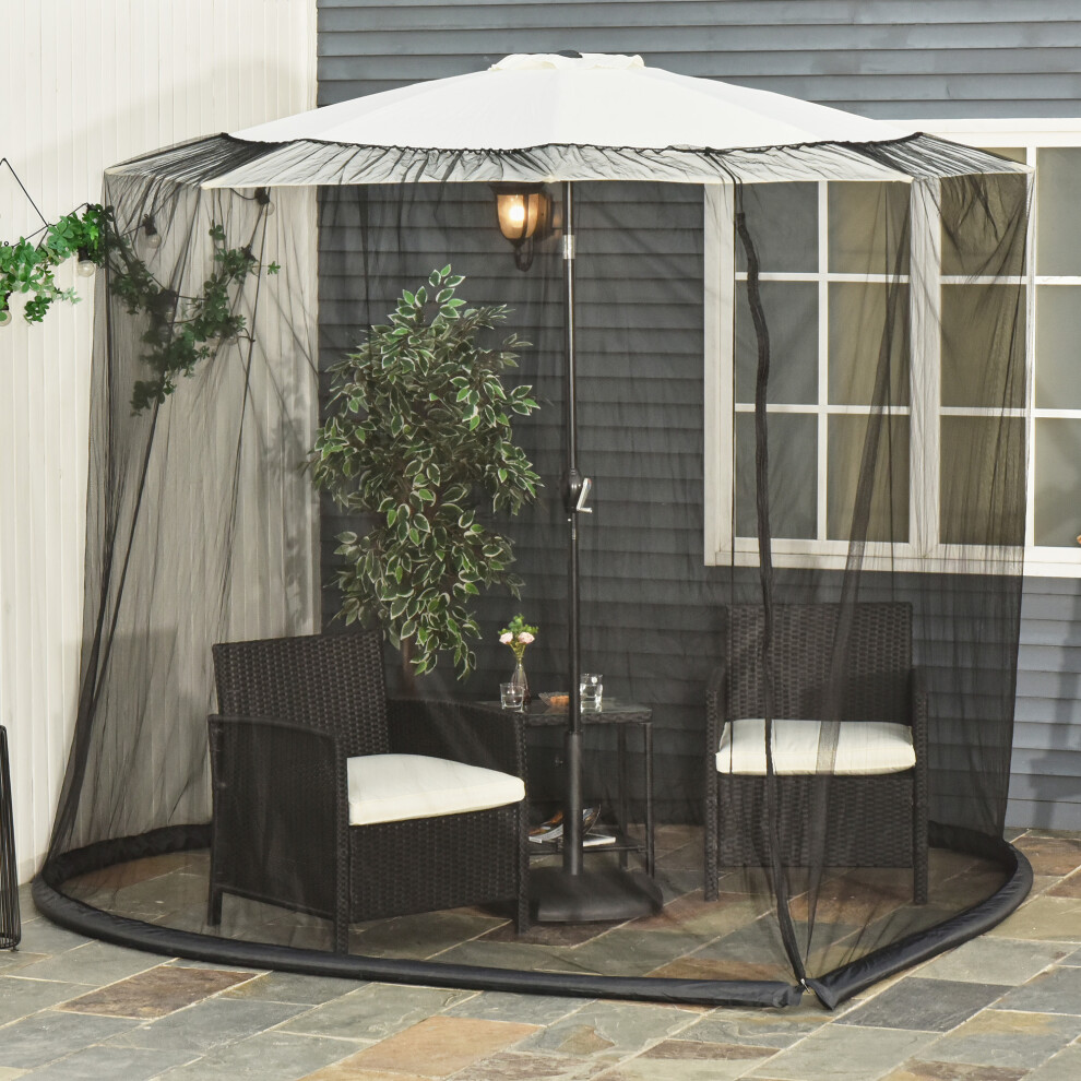 Outsunny 2.3m Garden Umbrella Parasol Table Net Cover Screen Bug Netting Cover