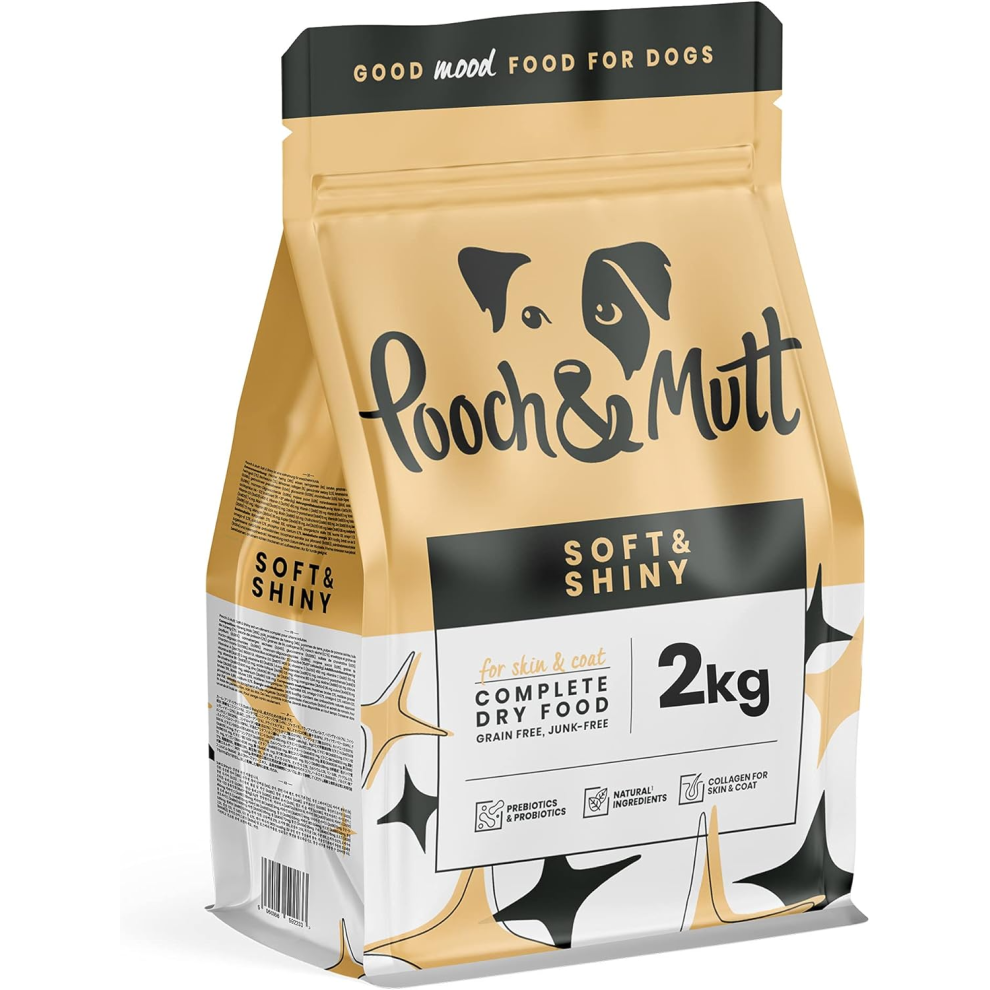 Pooch & Mutt - Soft & Shiny, Complete Grain Free Dry Dog Food for Skin and Coat, Herring and Linseed, 2kg