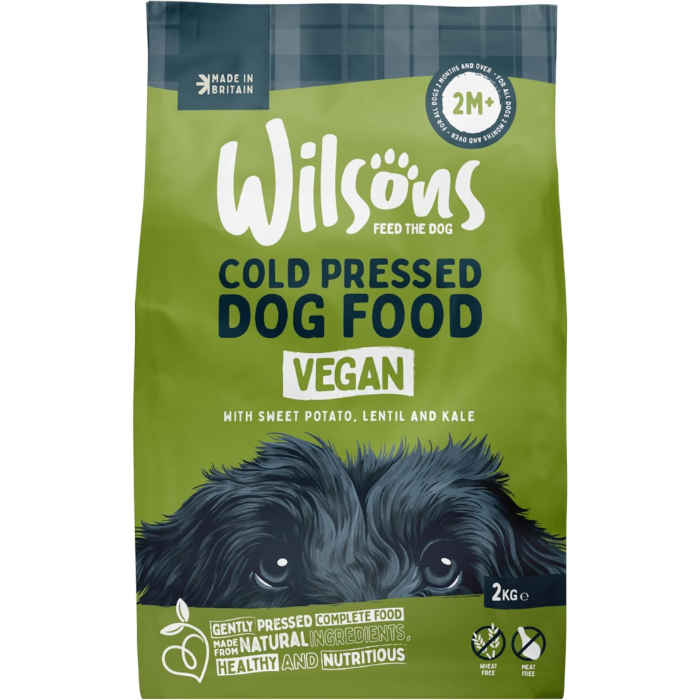Wilsons - Vegan Cold Pressed Dry Dog Food, Wheat Free, High Protein, Delicious Meal with Essential Nutrients, Hypoaller