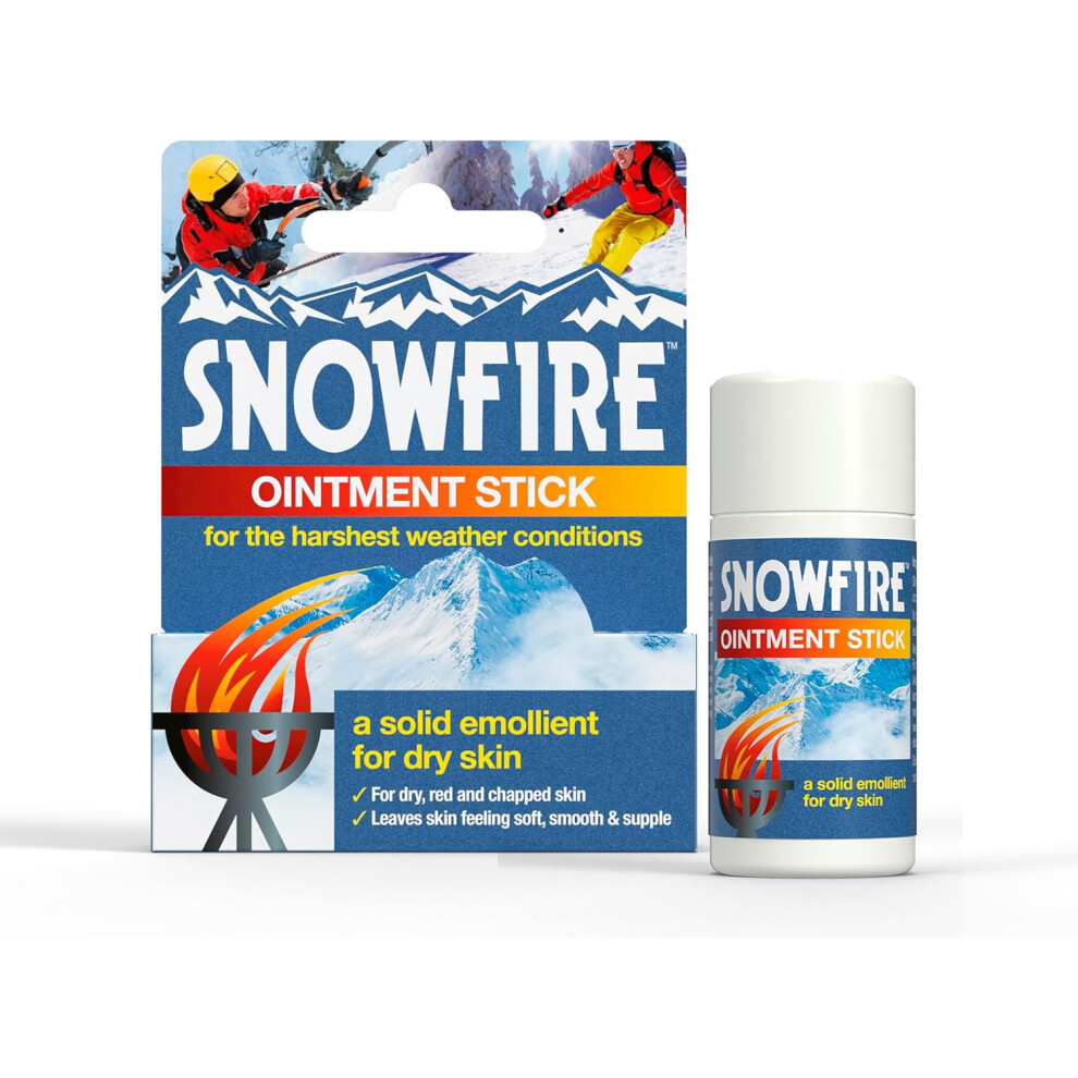 Snowfire Ointment Stick, Natural, Vegan, Cruelty Free, for Dry Skin, Emolient Ointment Stick, 18 g
