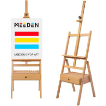 MEEDEN Studio H-Frame Easel with Art Supply Storage Drawer - Adjustable (60"~75") Solid Beech Wood Easel Stand for Artists, Students and ...