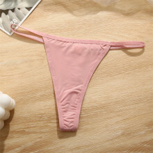 (Pink, 1pc) Womens Cotton Thong Sexy Panties Low Waist Underwear