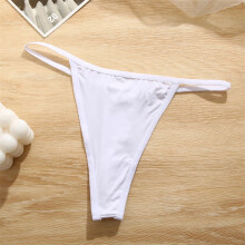 (White, 1pc) Womens Cotton Thong Sexy Panties Low Waist Underwear