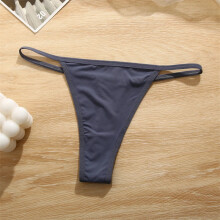 (Gray Blue, 1pc) Womens Cotton Thong Sexy Panties Low Waist Underwear