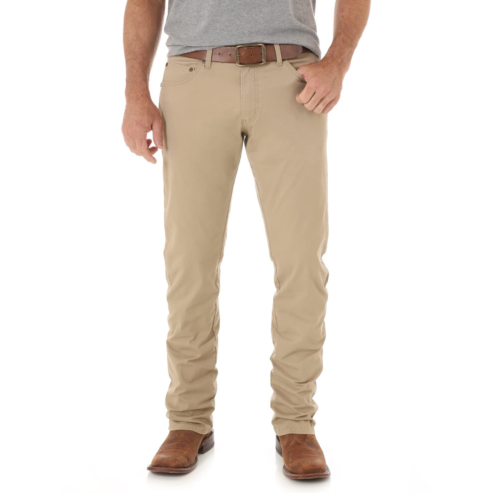 Wrangler Men's Big & Tall Retro Slim Fit Straight Leg Jean  Fawn  33W x 38L