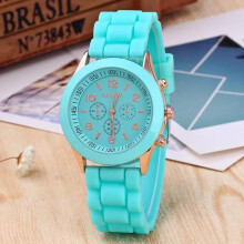 (Mint Green) Ladies Fashion Watch Womens Silicone Quartz Wristwatch