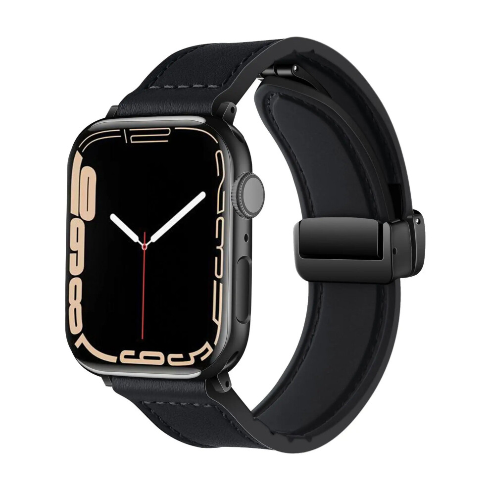 (, 38Mm 40Mm 41Mm) Strap For Apple Watch Band 45Mm 44Mm 40Mm 42 41Mm 49Mm Leather Black 4827451683509