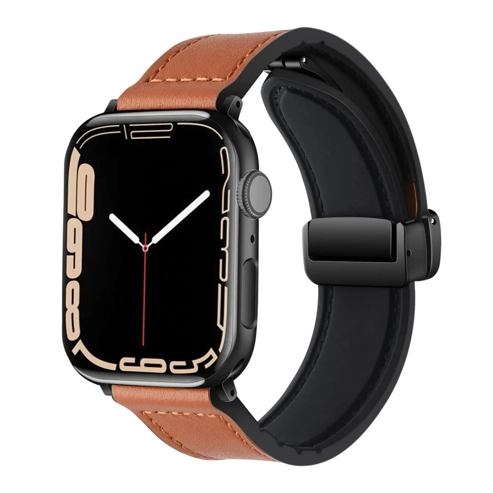 (, 38Mm 40Mm 41Mm) Strap For Apple Watch Band 45Mm 44Mm 40Mm 42 41Mm 49Mm Leather Brown 7645095468132