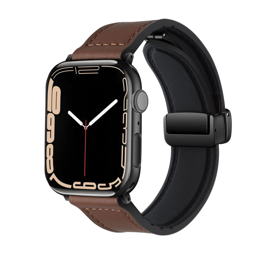 (Dark 38Mm 40Mm 41Mm) Strap For Apple Watch Band 45Mm 44Mm 40Mm 42 41Mm 49Mm Leather Brown 6919954142534