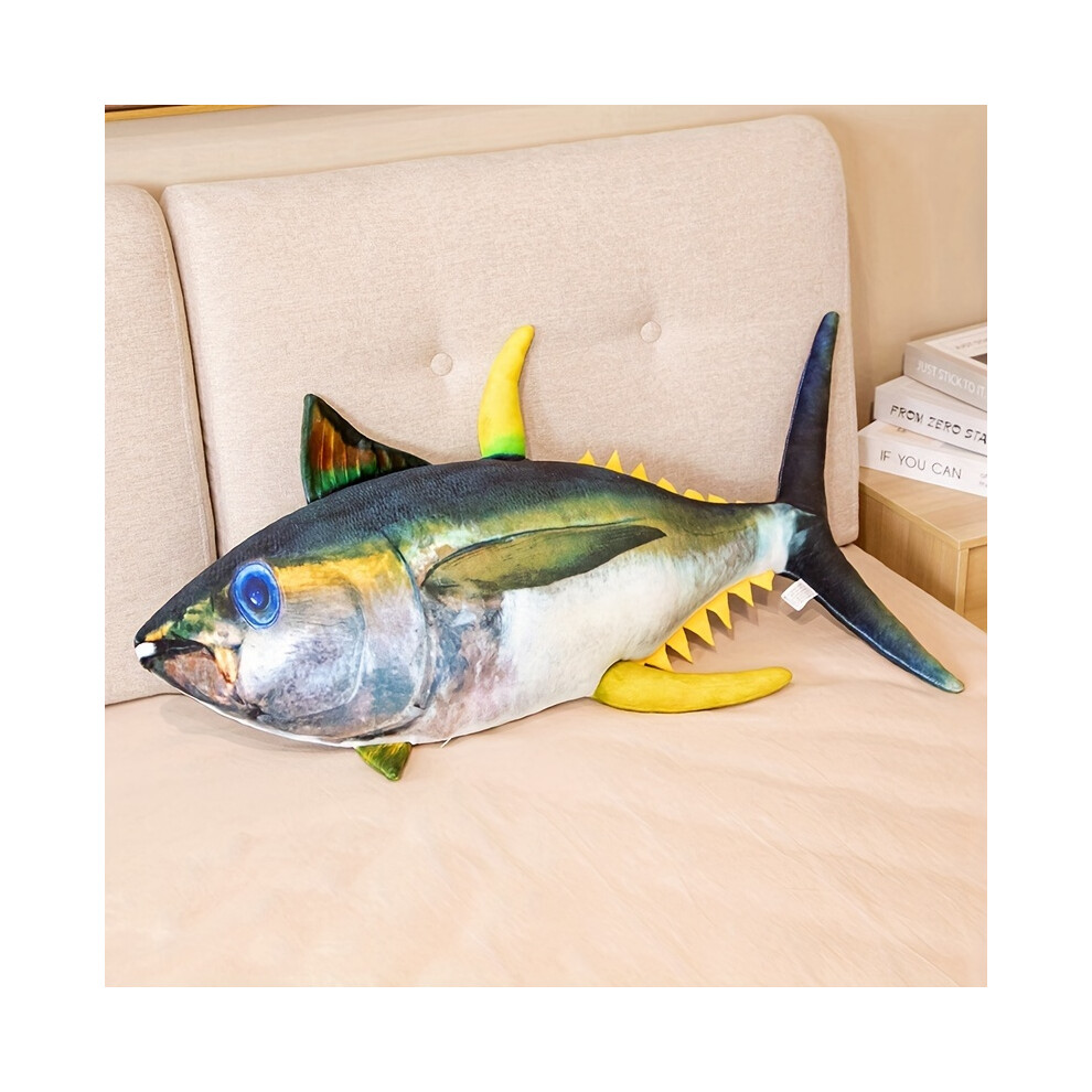 Xylfly (100Cm/39.37In) [39" Realistic Tuna Fish Plush] Giant 39" Tuna Fish Plush Toy - Realistic Cartoon-Style Stuffed Animal Pillow, Soft Polyester,