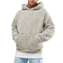 Sudadera con capucha Runcati para hombre, estilo Sherpa afelpado, de manga larga, deportiva, con bolsillo frontal, para oto   o e invierno (talla m