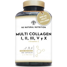 Multi-Collagen 1650mg with Types I, II, III, V & X + Vitamin C | 180 Capsules (60-day supply)