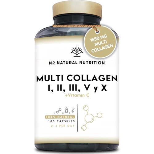 Multi-Collagen 1650mg with Types I, II, III, V & X + Vitamin C | 180 Capsules (60-day supply)