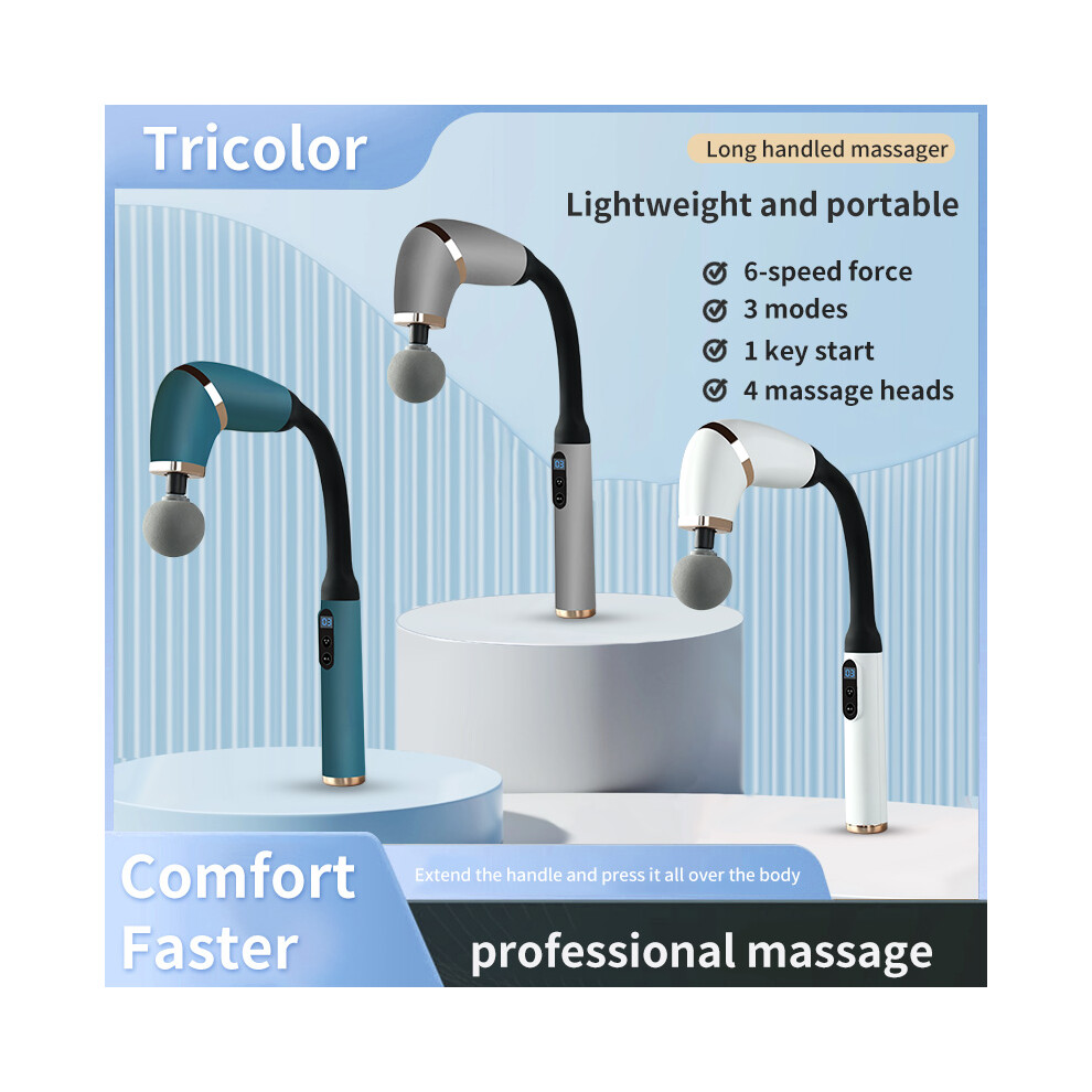 (ZC-2025-White, Type C Charge) Portable Muscle Elbow Fascia Gun Handheld Body Deep Massager For Back Neck Leg Home Adjustable Speed Massage Equipment Suitable
