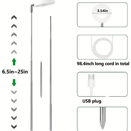 LED Grow Light Full Spectrum Plant Lamp Adjustable Dimmable 3 Head 1