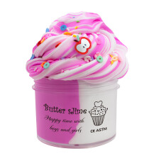 (Purple) 70ml Butter Fluffy Slime Kit Fruit Bicolor Slime Super Soft Non-Sticky and Scented for Kids Ideal Birthday Party Favor Gift