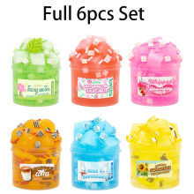 (Full 6pcs Set) Soft Non-Sticky Butter Slime Ice Cream Decorations 70ml Scented Toys DIY Cloud Slimes For Girls and Boys
