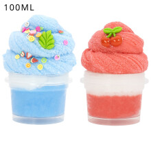 (red and blue 100ML) Slime Para Niños Kit Cloud Thousand Silk Cloud Colored Mud Clay Fluffy Plasticine for Kids Toy Envio Gratis