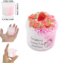 (Pink) 1/2 Pack Strawberry Cloud Crunchy Slime kit,Foam Ball Fruit Sprinkles Slime,Birthday Gifts Party Favors for Girl and Boys