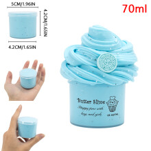 (Blue) 70ml Scented Cookies Butter Slime Kit - Blue Pink Charms Slime Soft Fluffy Putty DIY Sludge Christmas Birthday Gift Toys