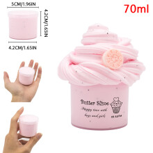 (Pink) 70ml Scented Cookies Butter Slime Kit - Blue Pink Charms Slime Soft Fluffy Putty DIY Sludge Christmas Birthday Gift Toys