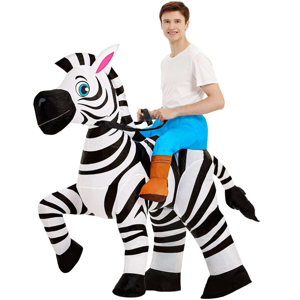 Closkye (Cartoon Zebra, Zhongtong 125-145Cm) Halloween Dinosaur Inflatable Clothing Cross-Border Flamingo Rabbit Funny Inflatable Doll Costume